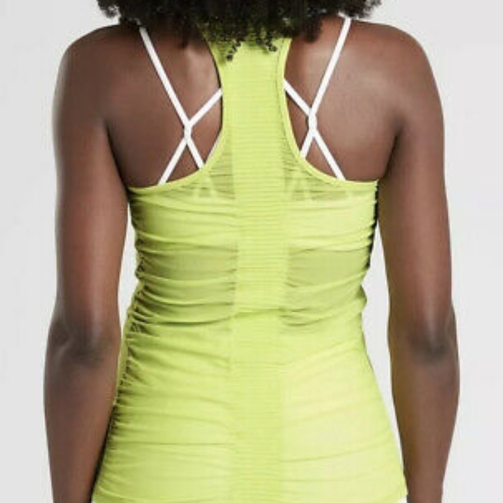 Athleta Yellow Bakasana Racerback Tank Top